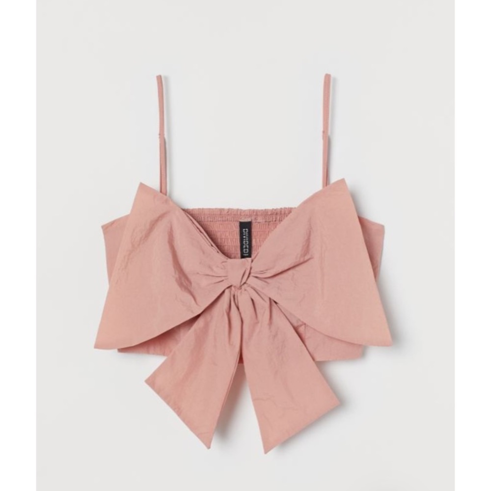 H&M Pink Bow Crop Top